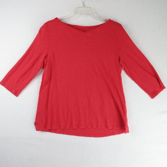 Eileen Fisher Tops - Eileen Fisher V neck Linen Tee Size M R17IZO